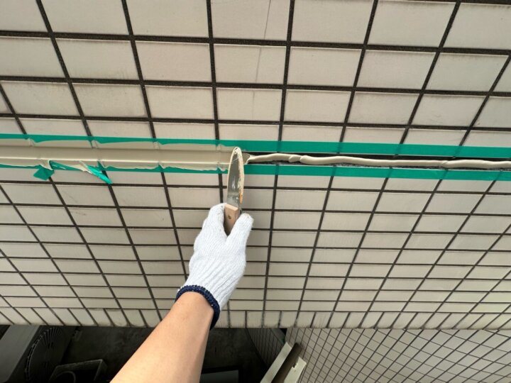 【へら均し】板間目地コーキング