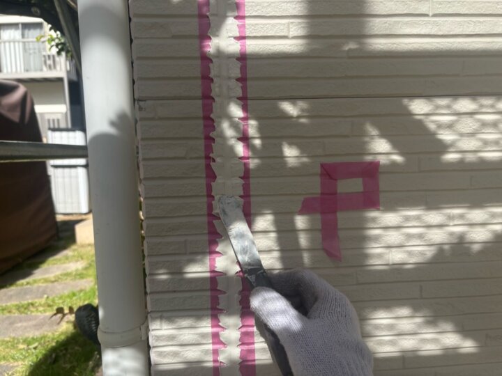 【へら均し】板間目地コーキング