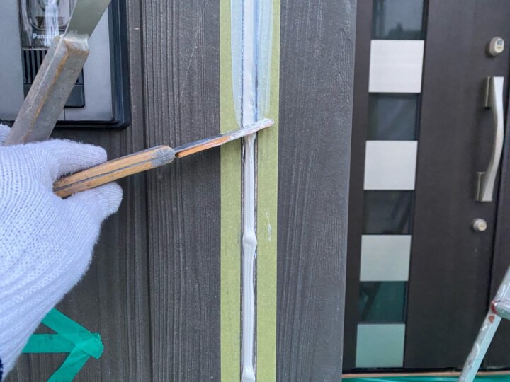 【へら均し】板間目地コーキング