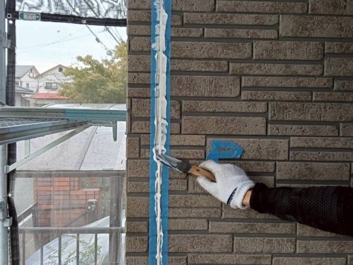 【へら均し】板間目地コーキング