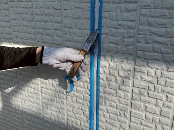 【へら均し】板間目地コーキング