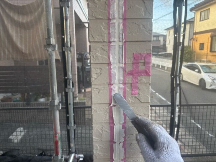 【へら均し】板間目地コーキング