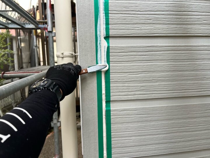 【へら均し】板間目地コーキング