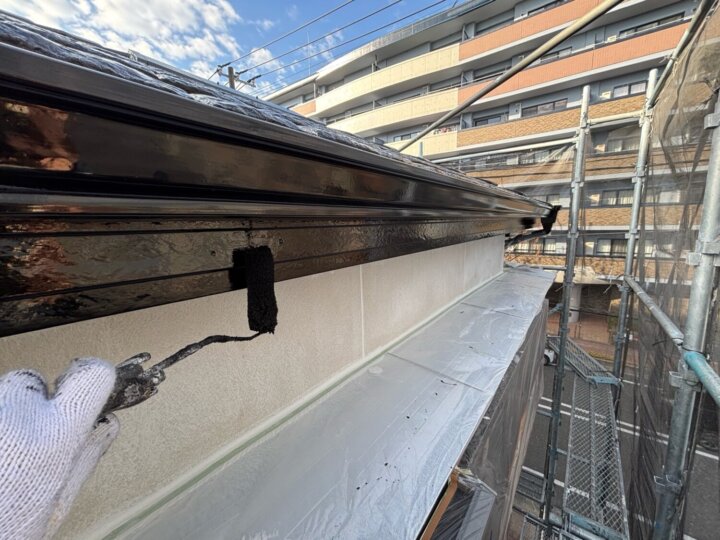 【上塗り】破風板