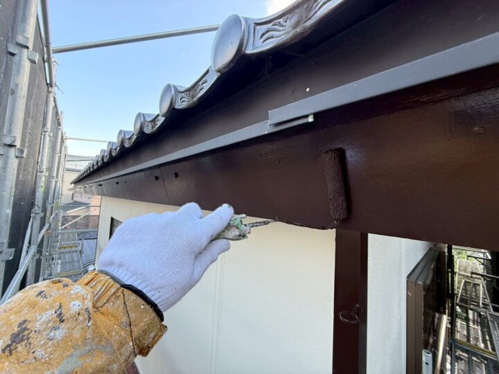 【上塗り】破風板