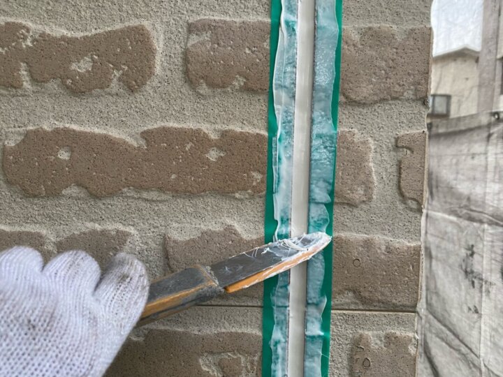 【へら均し】板間目地コーキング