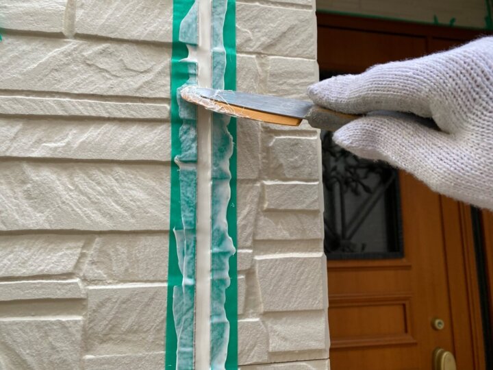 【へら均し】板間目地コーキング