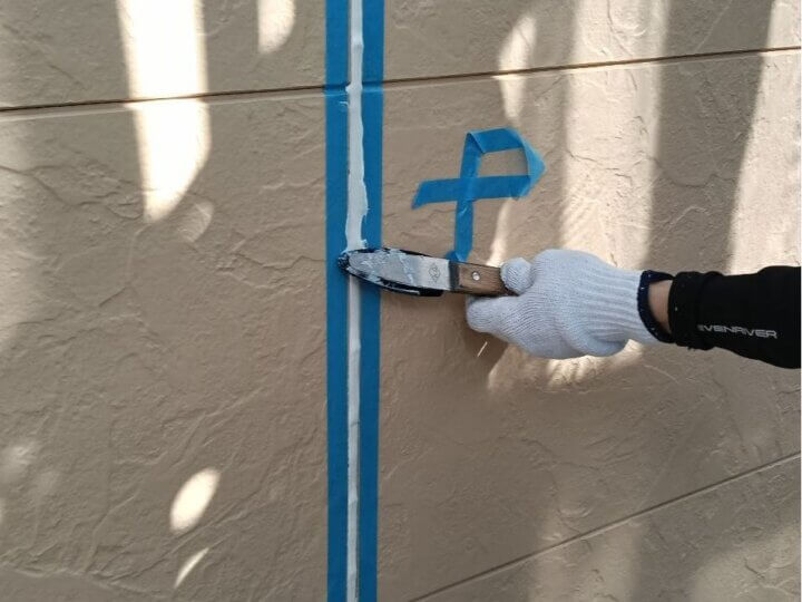 【へら均し】板間目地コーキング