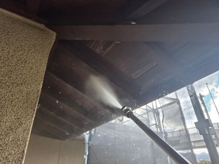 【高圧洗浄】木部軒天井