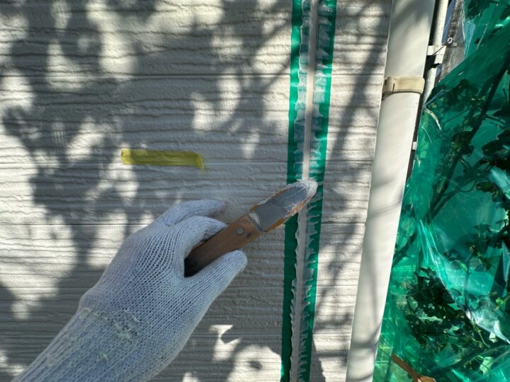 【へら均し】板間目地コーキング