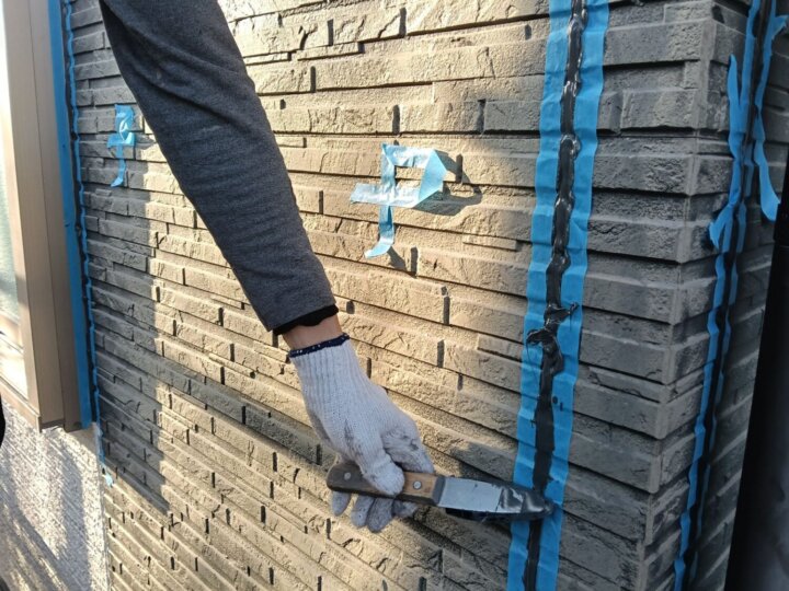 【へら均し】板間目地コーキング